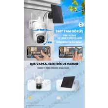 RXR Wıfı | Solar Panelli Kablosuz Ptz Kamera | 2k | 360° Hareket | Gece Görüşü | Çift Yönlü Konuşma | Akıllı Alarm | IP66 Dış Mekan | 128GB Sd