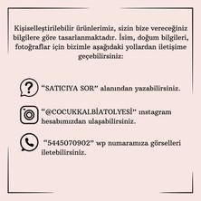 Çocuk Kalbi Atölyesi Ayrıntılı Fotoğraflı Doğum Tablosu, Beyaz Çerçeveli Bebek Doğum Hatırası Tablosu, Doğum Panosu