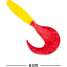 Atik Camp Silikon Kurt Sahte Yem - 60mm - Kırmızı/Sarı - Yumy (18065-456)
