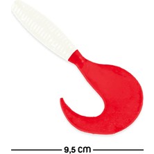Atik Camp Silikon Kurt Sahte Yem - 95mm - Kırmızı/Beyaz - Yumy (460-O-18095)