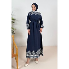 İlkimay.com Delar Dokuma Viskon Elbise 1349 - Lacivert