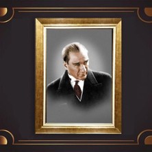 Özel Altın Seri Atatürk Paspartulu Tablo BN869