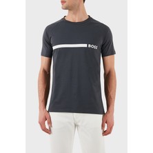 Boss % 100 Pamuk Slim Fit Bisiklet Yaka Logolu T Shirt Erkek T Shirt 50517970 011