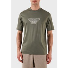 Emporio Armani Logo Işlemeli Regular Fit Pamuklu Bisiklet Yaka T Shirt Erkek T Shirt EM001033 AF10017 M8129