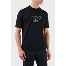 Emporio Armani Logo Işlemeli Regular Fit Pamuklu Bisiklet Yaka T Shirt Erkek T Shirt EM001033 AF10017 MB192