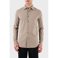 Emporio Armani Regular Fit Tümü Logolu Gömlek Erkek Gömlek EM001537 AF10017 F6063