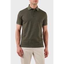 Emporio Armani Jakarlı Pamuklu Regular Fit Düğmeli Polo Yaka T Shirt Erkek Polo Yaka T Shirt EM001283 AF10017 F8108