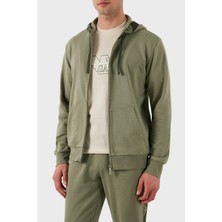 Emporio Armani Streç Pamuklu Regular Fit Kapüşonlu Sweat Erkek Sweat EM000523 AF10781 U6274