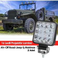 16 Ledli Projektör Lamba Atv Off Road Jeep-Iş Makinası 2 Adet