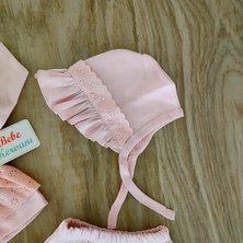 Bebe Kervanı Bebe Yaka Pembe %100 Doğal Pamuk 5'li Hastane Çıkışı Zıbın Takımı BBK1145