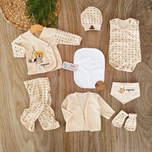 Bebe Kervanı Erkek Bebek Organik %100 Pamuklu 7'li Hastane Çıkışı Zıbın Takımı Bebek Hediyesi BBK1208