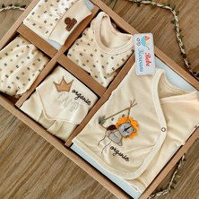Bebe Kervanı Erkek Bebek Organik %100 Pamuklu 7'li Hastane Çıkışı Zıbın Takımı Bebek Hediyesi BBK1208