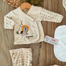Bebe Kervanı Erkek Bebek Organik %100 Pamuklu 7'li Hastane Çıkışı Zıbın Takımı Bebek Hediyesi BBK1208