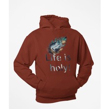 Terzili Giyin Life Is Holy!(Hayat Kutsaldır)  Geyikli Tüy Temalı  Sweatshirts