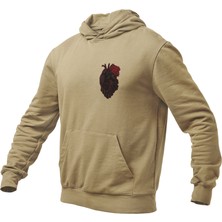 Terzili Giyin Birleşik Çift El Kalp Temalı  Kapşonlu Sweatshirt