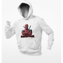 Terzili Giyin Deatpool Baskılı  Kapşonlu Sweatshirt