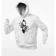 Terzili Giyin Güğsü Yarıp Çıkan Iskelet Temalı  Kapşonlu Sweatshirt