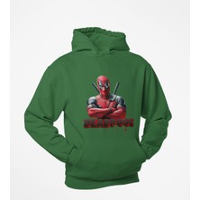 Terzili Giyin Deatpool Baskılı  Kapşonlu Sweatshirt