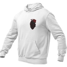 Terzili Giyin Birleşik Çift El Kalp Temalı  Kapşonlu Sweatshirt