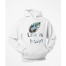 Terzili Giyin Life Is Holy!(Hayat Kutsaldır)  Geyikli Tüy Temalı  Sweatshirts