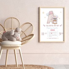 Çocuk Kalbi Atölyesi Unicorn Temalı Bebek ve Çocuk Odası Doğum Anısı Tablosu, Bebek Doğum Hatırası Tablosu, Doğum Panosu