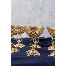 Arg Kristal Vira Ananas Dekor Gold Detaylı 6lı Dondurmalık - Tatlı Kasesi