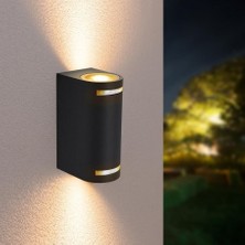 Alüminyum Çift Yönlü Elektrikle Çalışır 14 Watt Amber Işık Iç ve Dış Mekan Bahçe Balkon Salon Apliği