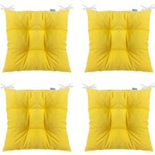 4'lü Pofidik Kare Sandalye Minderi 40 x 40 cm Sarı