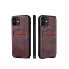 Desingshop Apple iPhone 16 Kartlıklı Lüx Deri Kılıf Bordo