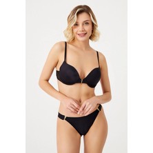 Shy Lola Lingerie Siyah Violet Soft Destekli Sütyen Takım / Iç Çamaşır Takımı/kadın