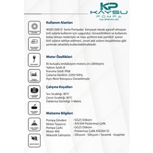 KAYSU WQD1100-S Foseptik Dalgıç Su Pompası