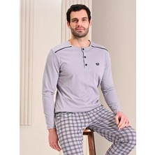 Over Sleep by Poleren Erkek Üç Düğmeli Mevsimlik Pijama Takımı