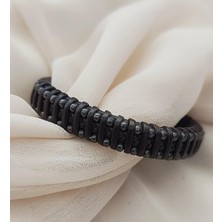 HD Marketim Bileklik Hakiki Deri Örgü Unisex (20.3 Cm) Boncuklu Bilezik