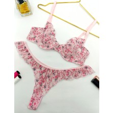 La Linaa Jasmin  Çiçek Desenli Tanga Külotlu Sütyen Takım