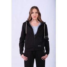 Slim Fit Pamuklu Baskı Detaylı Fermuarlı Sweatshirt