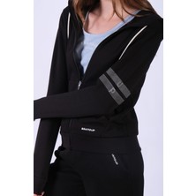 Slim Fit Pamuklu Baskı Detaylı Fermuarlı Sweatshirt