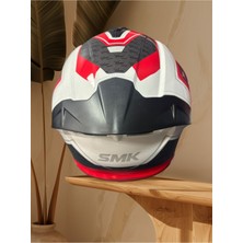 Smk Gullwing Tourlaader Kırmızı/beyaz Çene Açılır Kask