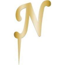 N Harfi Yazılı Pasta ve Kek Üstü Doğum Günü Parti Pasta Süsü