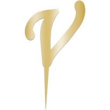 V Harfi Yazılı Pasta ve Kek Üstü Doğum Günü Parti Pasta Süsü