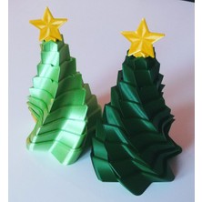 2 Adet Katlanabilir Spiral Yılbaşı Noel Yıldızlı Ağaç Dekoru