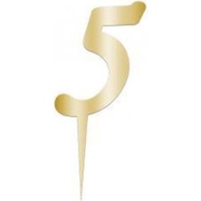 5 Sayı Yazılı Pasta ve Kek Üstü Doğum Günü Parti Pasta Süsü