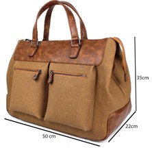 Derise Club Seyahat Çantası Spor Çanta Unisex Taba Kanvas Kumaş  El Valizi