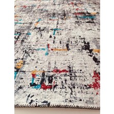 Carpettex Dijital Baskı Kaymaz Taban Yıkanabilir Kesme Yolluk Oda Salon Mutfak Modern Çok Renkli Halı