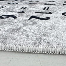 Carpettex Çocuk Bebek Halısı Çarpım Tablosu Temalı Gri Halı Yıkanabilir Kaymaz Taban