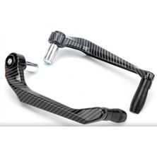 Siyah Karbon Motosiklet Manet Koruma Metal Yapı ile Yan Yatma Durumlarına Karşı Koruma