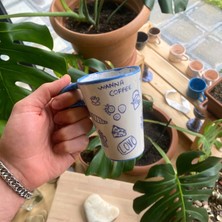 El Yapımı Seramik Kupa - Sembol Çizimli Seramik Kupa - 250 ml