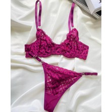 Arona Sevgililer Günü Hediyesi Kadın Nude Dantelli Mor Bralet Sütyen Kilot Takım/iç Çamaşırı/tanga