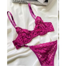 Arona Sevgililer Günü Hediyesi Kadın Nude Dantelli Mor Bralet Sütyen Kilot Takım/iç Çamaşırı/tanga