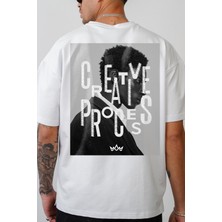 Oversize Kalıp Creative Baskılı Unisex Tişört