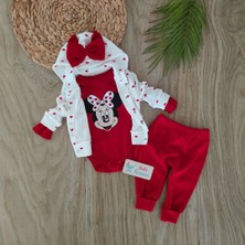 Bebe Kervanı Kız Bebek Kalpli %100 Pamuk Bebek Takımı Bebek Hediyesi Yenidoğan 0-3 Aylık BBK5778